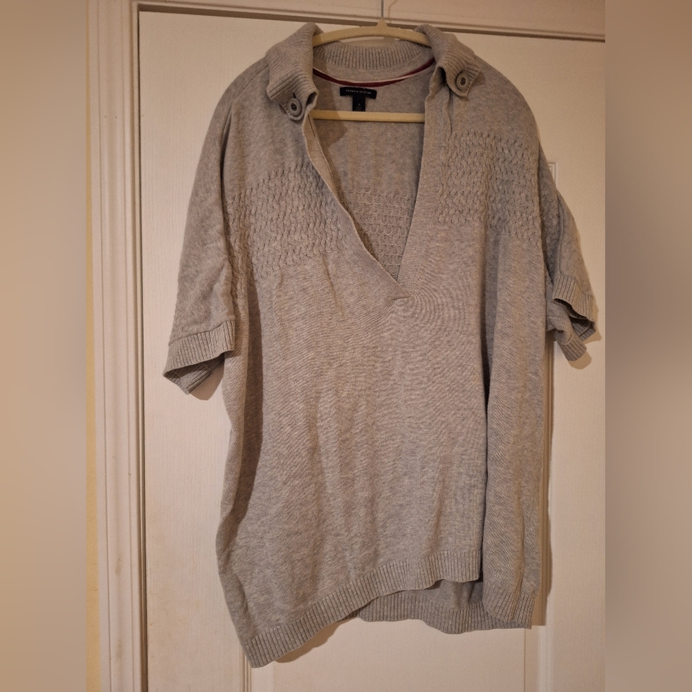 Womens Plus 2X Tommy Hilfiger Gray Short Sleeve‎ Sweater